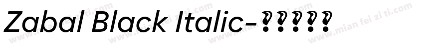 Zabal Black Italic字体转换